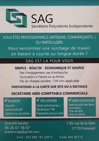 Sag Secrétaire Aide-comptable Indépendante Mme Sandra Sirandré