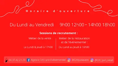 Crit Lyon - Événementiel/restauration/vente/retail