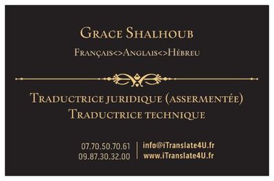 Grace Shalhoub - Traductrice Juridique et Technique